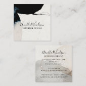 Carte De Visite Carré Concepteur d'intérieur de formes d'aquarelle Abstr (Devant / Derrière)