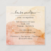 Carte De Visite Carré Concepteur d'intérieur de formes d'aquarelle Abstr (Dos)