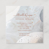 Carte De Visite Carré Concepteur d'intérieur de formes d'aquarelle Abstr (Dos)