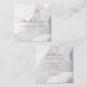 Carte De Visite Carré Concepteur d'intérieur de formes d'aquarelle Abstr (Devant / Derrière)