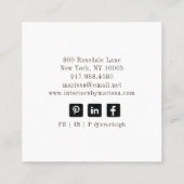 Carte De Visite Carré Concepteur intérieur Abstrait moderne (Dos)