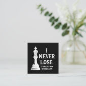 Carte De Visite Carré Conception classique d'échecs, je ne perds jamais  (Debout devant)