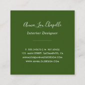 Carte De Visite Carré Conception d'arbres forestiers d'aquarelle (Dos)