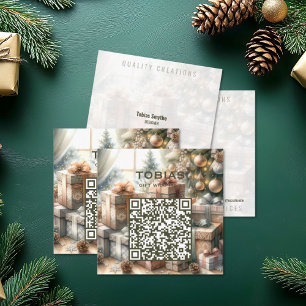 Carte De Visite Carré Conception de cadeau artistique de Noël personnali
