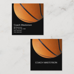 Carte De Visite Carré Conception de coach de basket cool