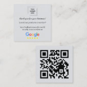 Carte De Visite Carré Conception de code QR Merci Avis Client (Devant / Derrière)