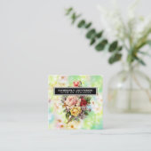 Carte De Visite Carré Conception de fleurs élégantes Affaires éditable m (Debout devant)