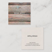 Carte De Visite Carré Conception de la texture du bois (Devant / Derrière)