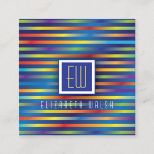 Carte De Visite Carré Conception de lignes de dégradé minimaliste élégan