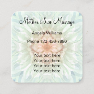 Carte De Visite Carré Conception de mandala pour massage dans un jardin