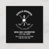Carte De Visite Carré Conception de monogramme de golf personnalisé élég (Dos)