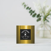 Carte De Visite Carré Conception de monogramme de golf personnalisé élég (Debout devant)