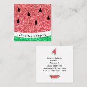 Carte De Visite Carré conception de pastèque à fausse parties scintillan (Devant / Derrière)