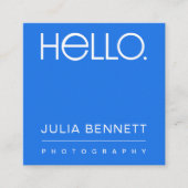 Carte De Visite Carré Conception de typographie moderne « Hello » (Devant)