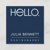 Carte De Visite Carré Conception de typographie moderne « Hello » (Devant)