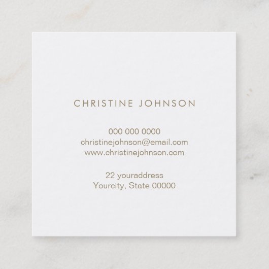 Carte De Visite Carré conception du logo (Dos)