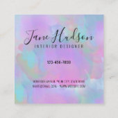 Carte De Visite Carré Conception élégante de éclaboussure colorée (Dos)