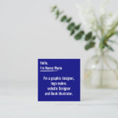 Carte De Visite Carré Conception graphique moderne minimale Bleu (Debout devant)