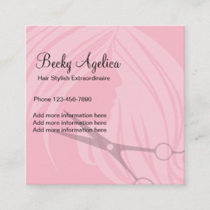 Carte De Visite Carré Conception moderne élégante de cheveux