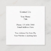 Carte De Visite Carré Conception moderne unique (Dos)