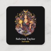 Carte De Visite Carré Conception mystique sur fond noir (Devant)