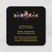 Carte De Visite Carré Conception mystique sur fond noir (Dos)