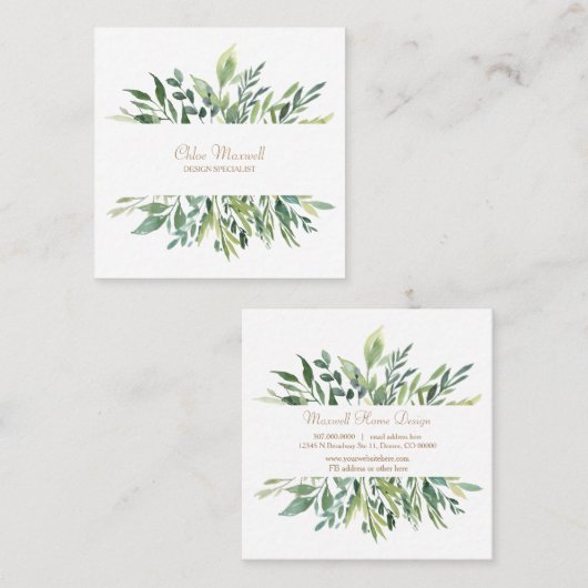 Carte De Visite Carré Conception professionnelle de la frontière des Feu (Devant / Derrière)