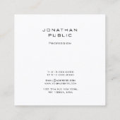 Carte De Visite Carré Conception professionnelle simple Modèle sophistiq (Dos)