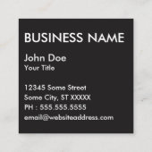 Carte De Visite Carré concevoir votre propre code QR (Dos)