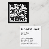 Carte De Visite Carré concevoir votre propre code QR (Devant / Derrière)