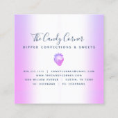 Carte De Visite Carré Confection de fraise au chocolat Parties scintilla (Dos)