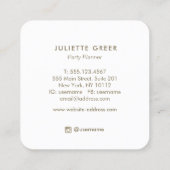 Carte De Visite Carré Confetti couleur Whimsical Script de signature (Dos)