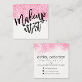 Carte De Visite Carré Confettis modernes d'aquarelle de rose de (Devant / Derrière)