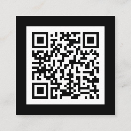 Carte De Visite Carré Connect with | Média social QR Code noir (Dos)
