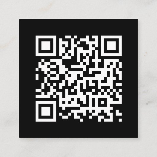 Carte De Visite Carré Connect with | Média social QR Code noir (Dos)