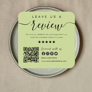 Carte De Visite Carré Connectez-Vous À Nous QR Code Revoir Notre Lime Gr