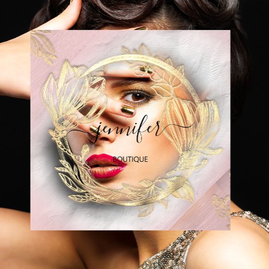 Carte De Visite Carré Connexions florales : Logo du code QR du cadre flo