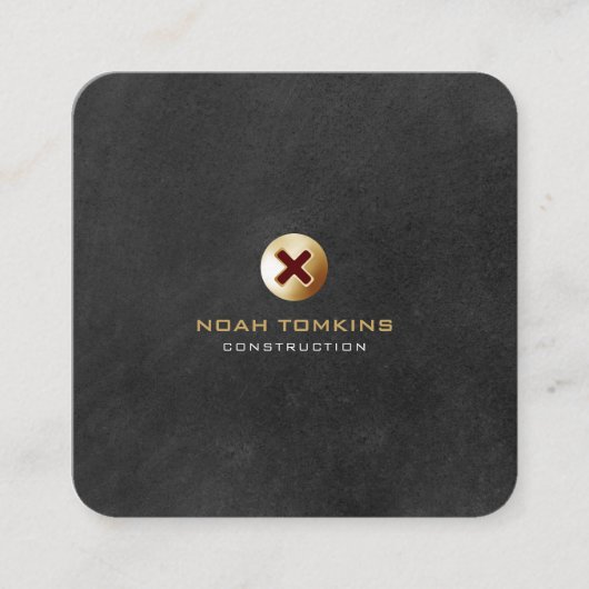 Carte De Visite Carré Constructeur manuel professionnel moderne (Devant)