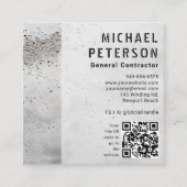 Carte De Visite Carré Construction Builder Developer QR Code Photo (Devant)