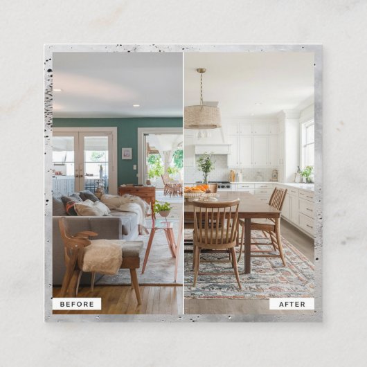 Carte De Visite Carré Construction Builder Developer QR Code Photo (Dos)