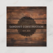 Carte De Visite Carré Construction charpentier Bois foncé bois rustique (Devant)