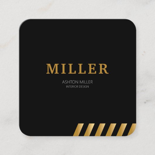 Carte De Visite Carré Construction Constructeur Qr Code Noir & Métallurg (Devant)