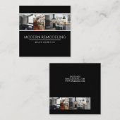 Carte De Visite Carré Construction de l'entrepreneur de déménagement (Devant / Derrière)