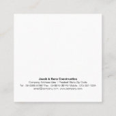 Carte De Visite Carré Construction de maçonnerie en brique de pierre Mas (Dos)