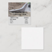 Carte De Visite Carré construction du lit de jardin construction mur sou (Devant / Derrière)