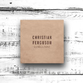 Carte De Visite Carré Consultant Brown simple et élégant