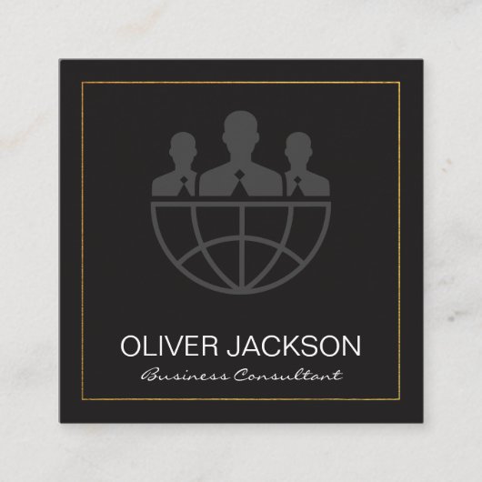 Carte De Visite Carré Consultant d'entreprise | Entreprise (Devant)