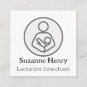 Carte De Visite Carré Consultant en lactation Allaitement Leche Baby (Devant)