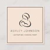 Carte De Visite Carré Consultant en lactation Allaitement Noir Cadre (Devant)