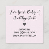 Carte De Visite Carré Consultant en lactation Infirmière Bébé Pompe mamm (Dos)